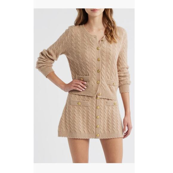 LoveShackFancy Cable Knit Cashmere &
Wool Cardigan - Picture 2 of 7